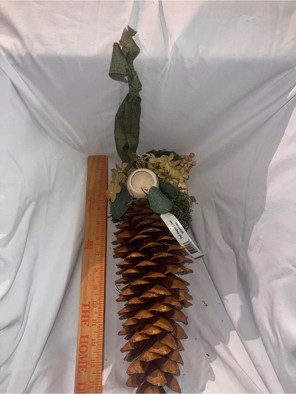 Brown Pinecone Hanging Garland with Green Loop and Foliage